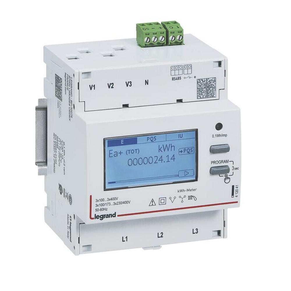 004684 Трифазен електромер EMDX³ т.т./5A, RS485 изход, 4 мод., Legrand