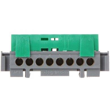 004832 Клемен блок IP2X, зелен (PE), 8x1.5-16², L= 75мм, Legrand