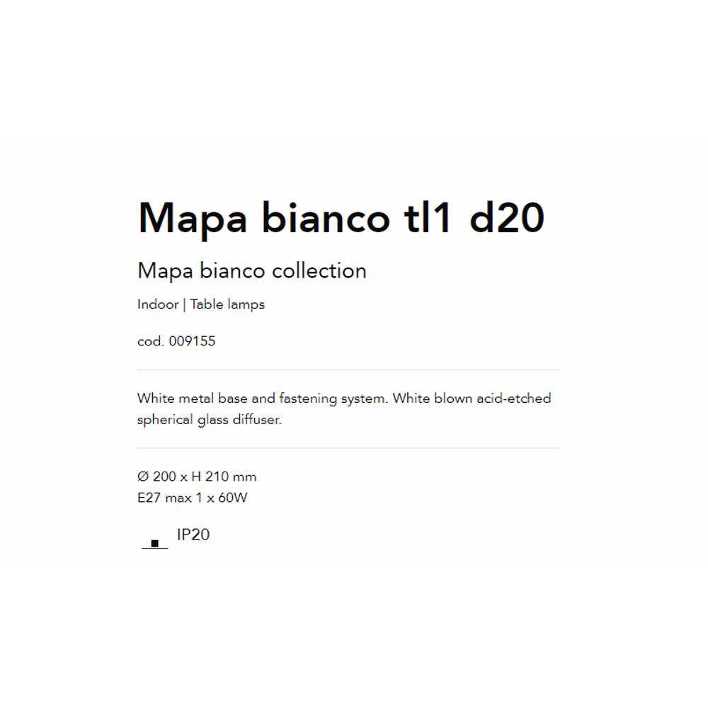 009155 Mapa Bianco Настолна лампа, TL1 D20, E27 max 1 x 60W, IP20 Ideal Lux_small