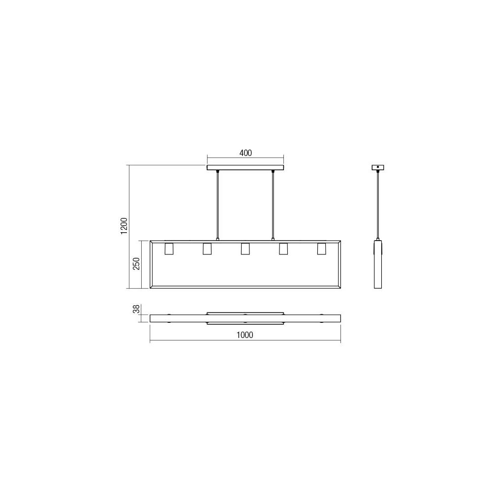01-1666 Осветително тяло TIMBER, 5x42W, E27, 1000х250мм/L1200мм, Beech Wood, Smarter_small