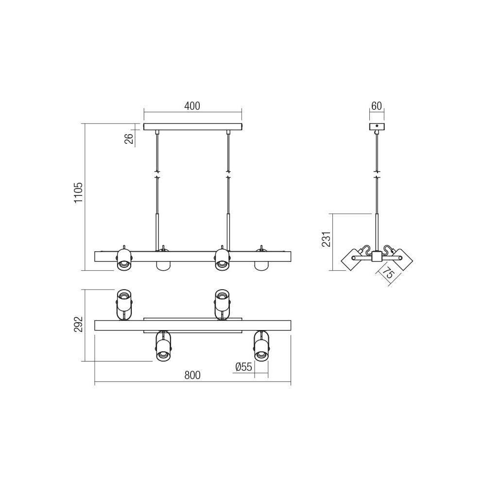 01-2417 Плафониера TAFFI PL 4x42W E27 BK Smarter_small