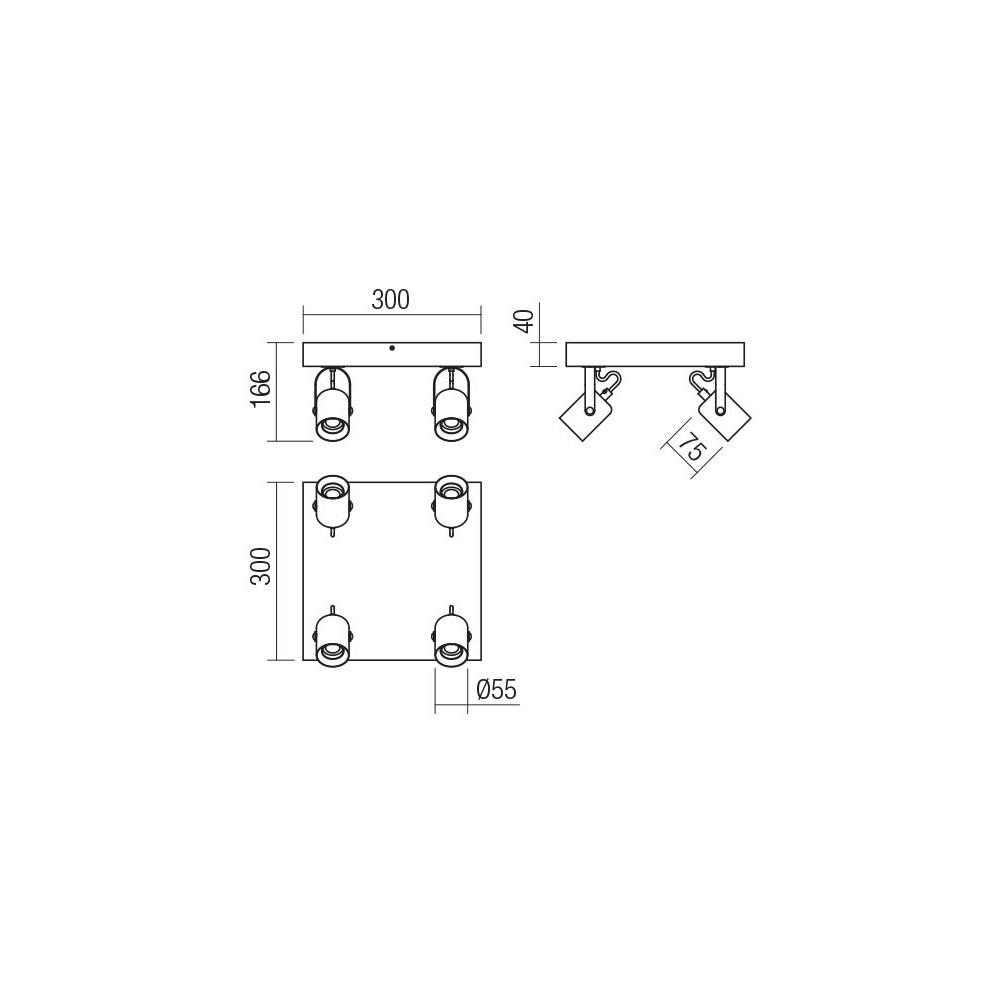 01-2418 Полилей TAFFI SU 4x42W E27 BK Smarter_small