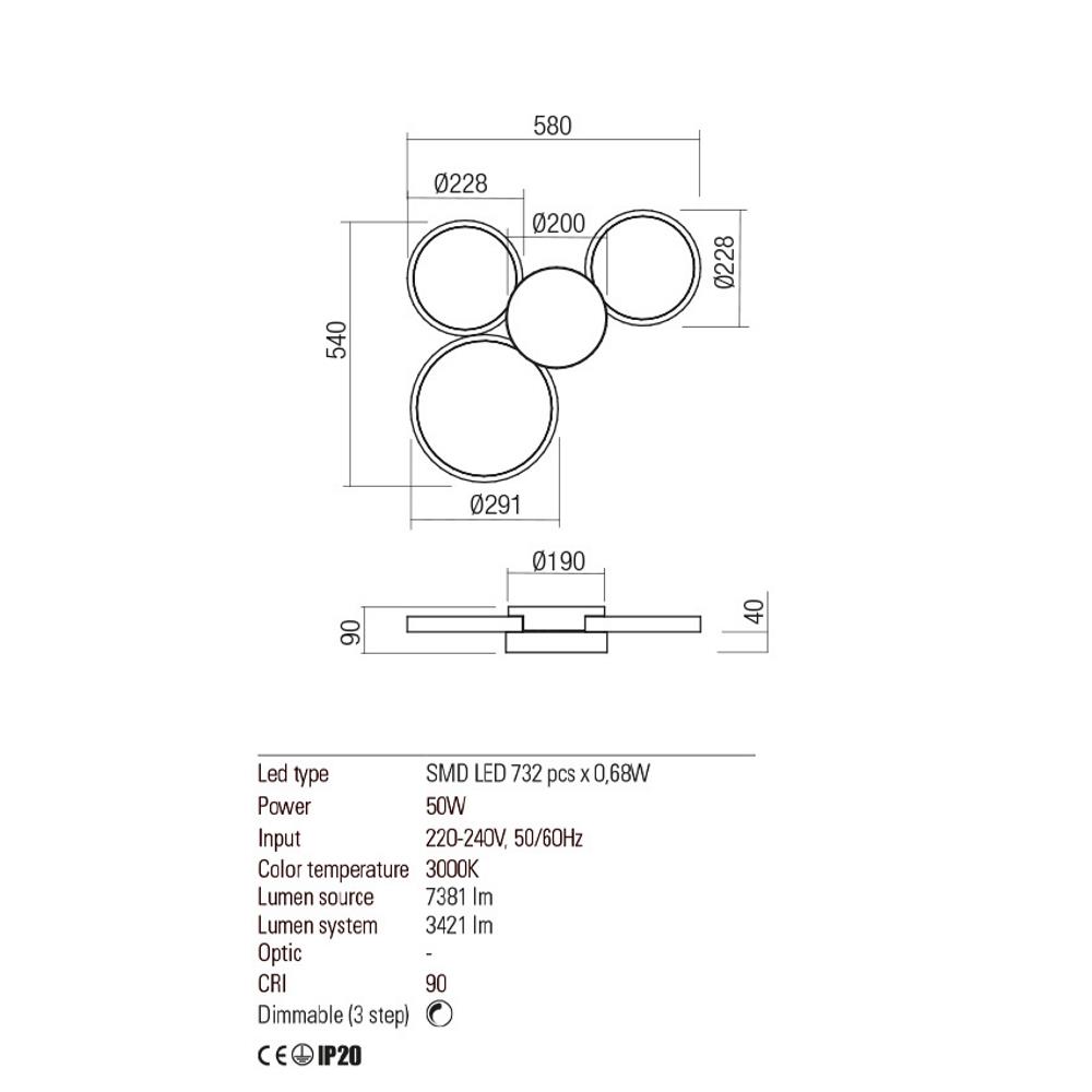 01-2538 Плафониера CRONOS LED 50W 3000K BK, Redo_small