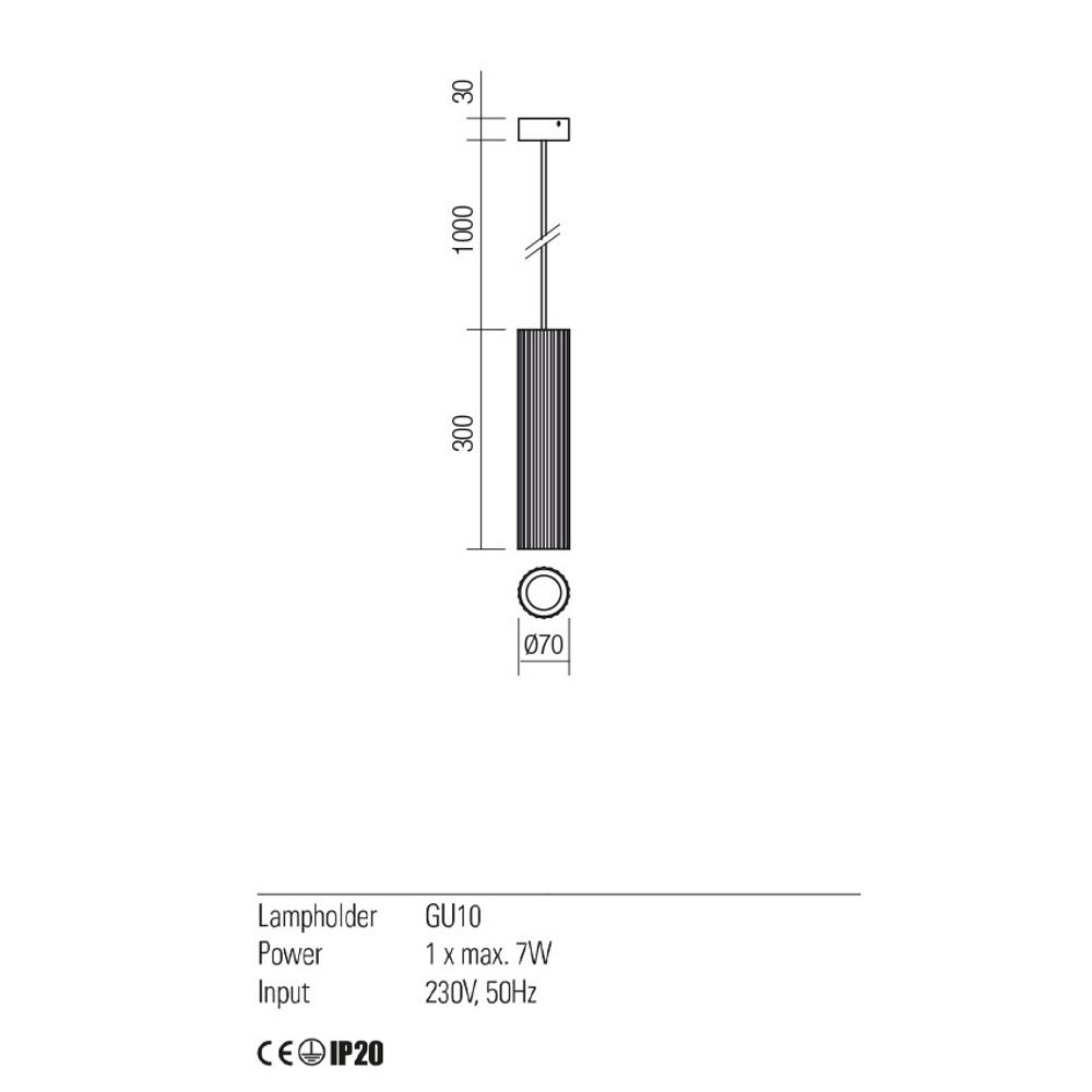 01-2561 DELPHI SU H300 1X50W GU10 MBK Пендел, Redo_small