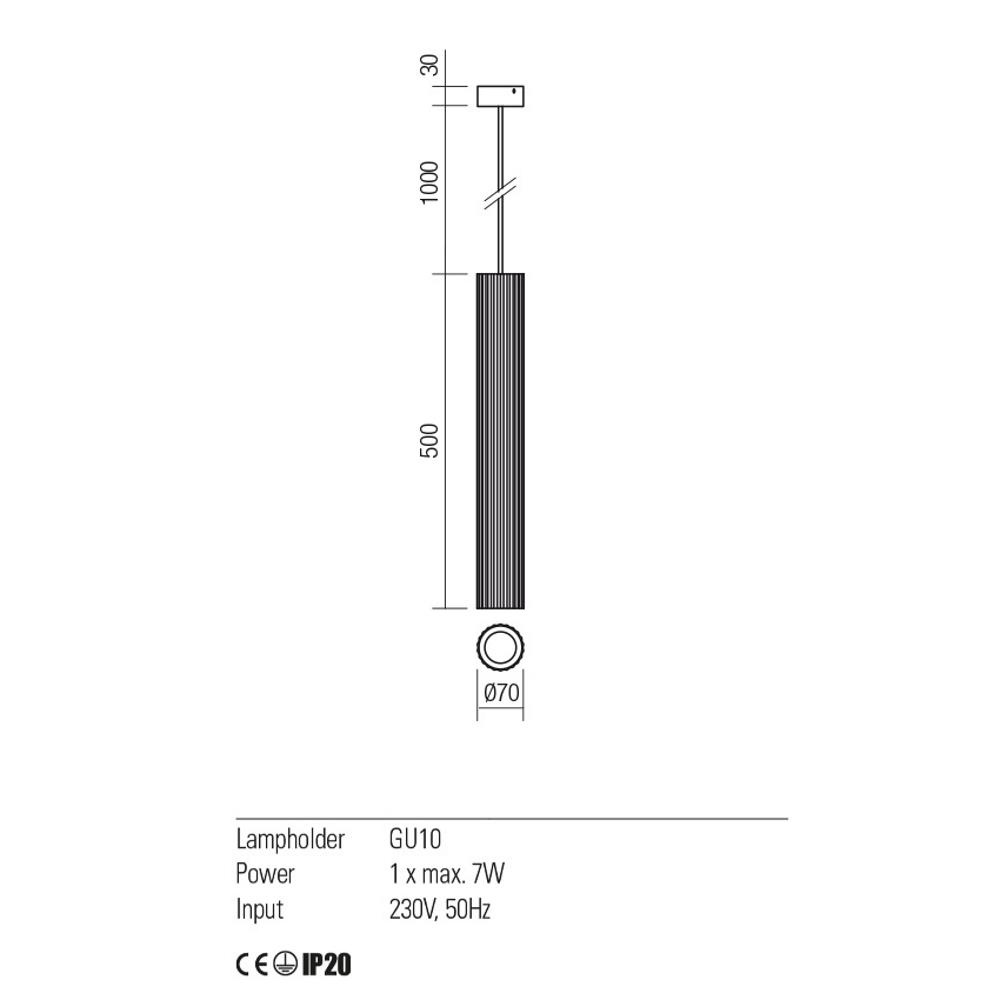 01-2563 DELPHI SU H500 1X50W GU10 MBK Пендел, Redo_small