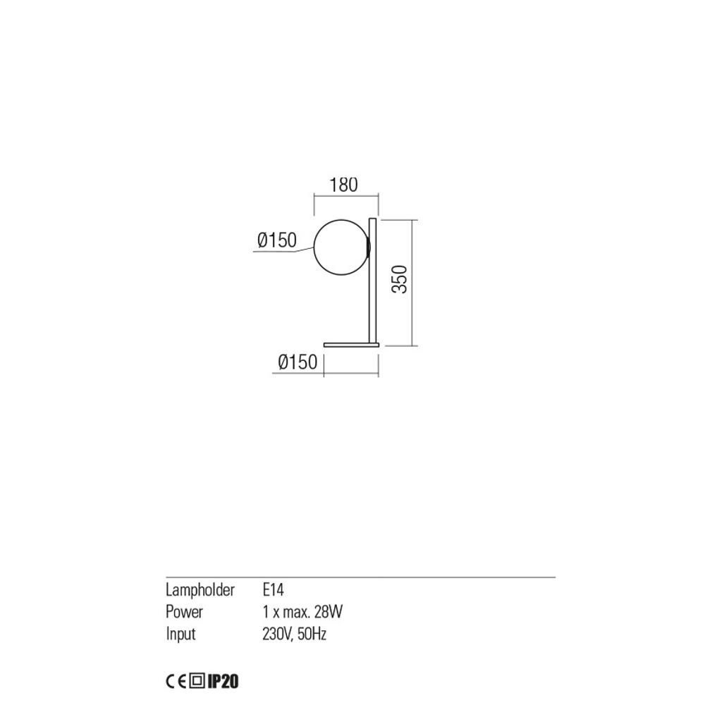 01-2650 Настолна лампа Talis, 1X28W E27, H350, цвят Mat black/Opal, Redo_small