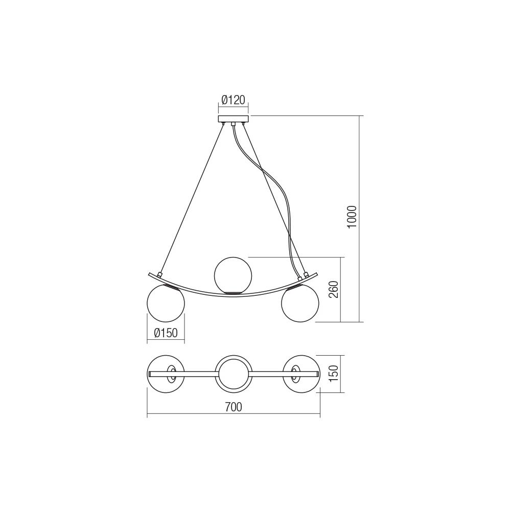 01-2718 Полилей VOLLEY SU LN 3X28W E14 BK Smarter_small