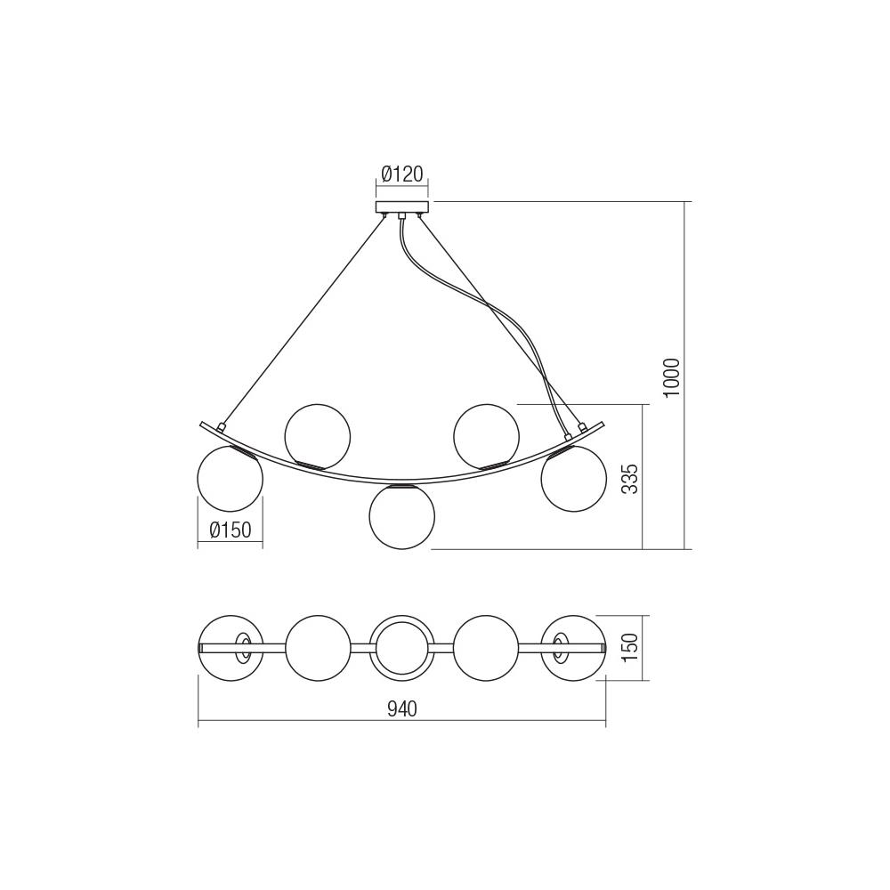 01-2722 Полилей VOLLEY SU LN 5X28W E14 BK Smarter_small