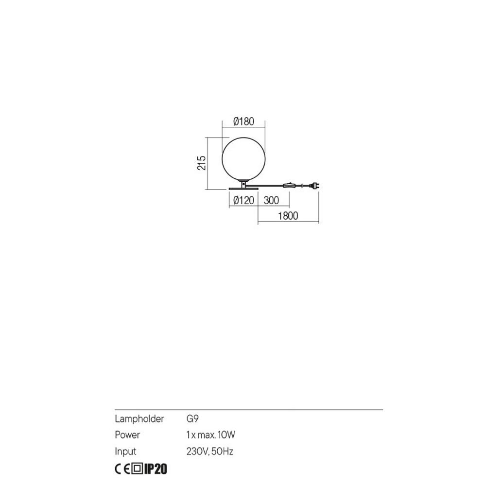 01-2782 Настолна лампа Roy, 1X10W G9 IP20, D180, H215, цвят Mat brass/Mirror gold, Redo_small