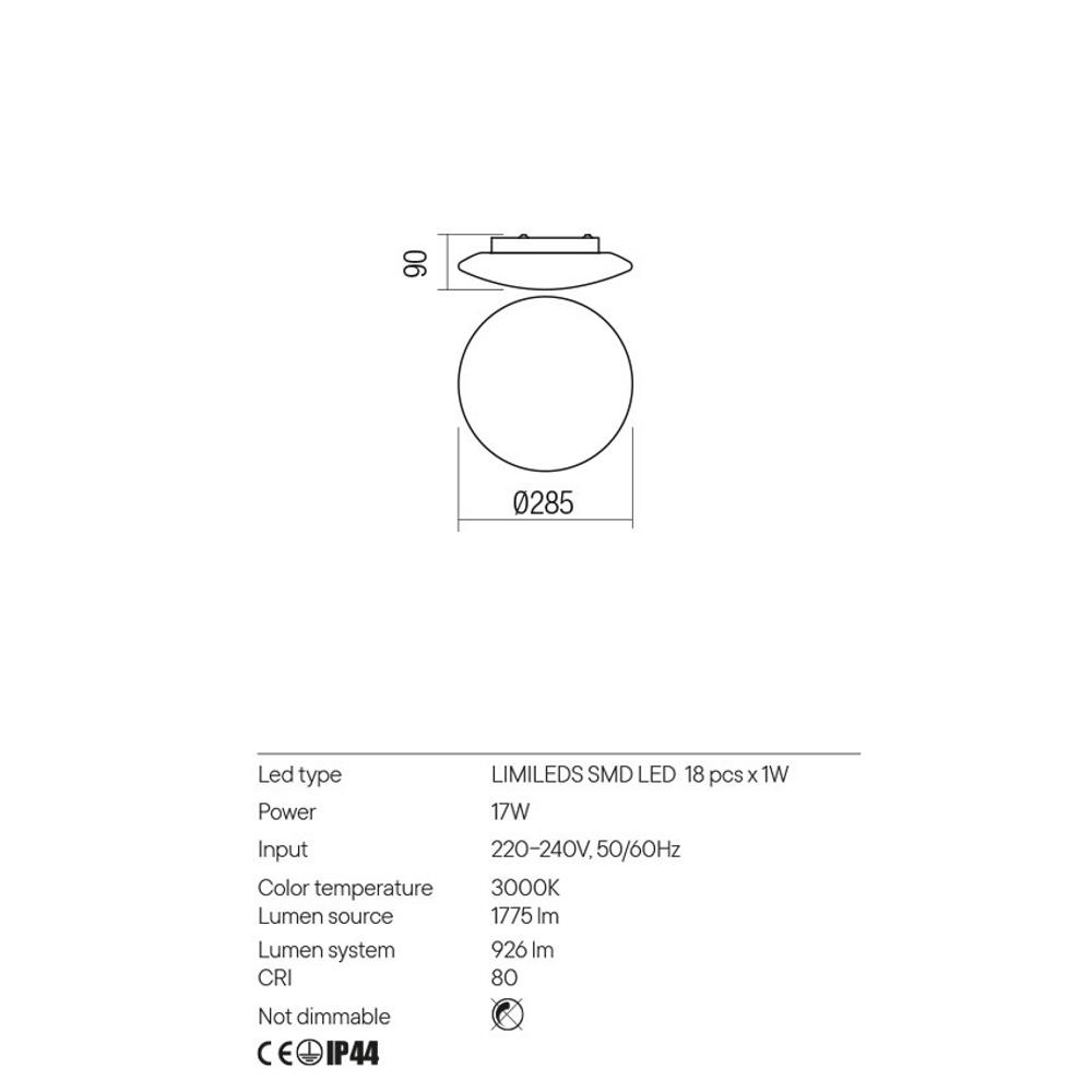 01-2988 Плафониера ANTIBA LED 18.5W 3000K IP44 WHITE, Redo_small
