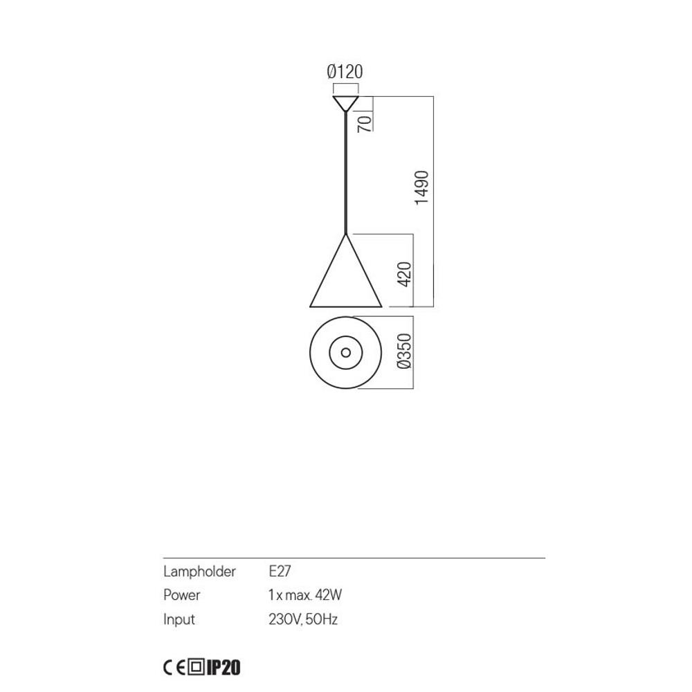 01-3024 Пендел KONOS, 1x42W E27 D350 H1490, цвят Mat olive, Redo_small