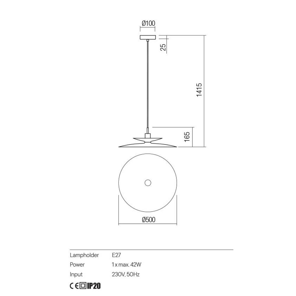 01-3049 Пендел GUNNAR, 1x42W E27 D500 H1415, цвят Mat auburn, Redo_small