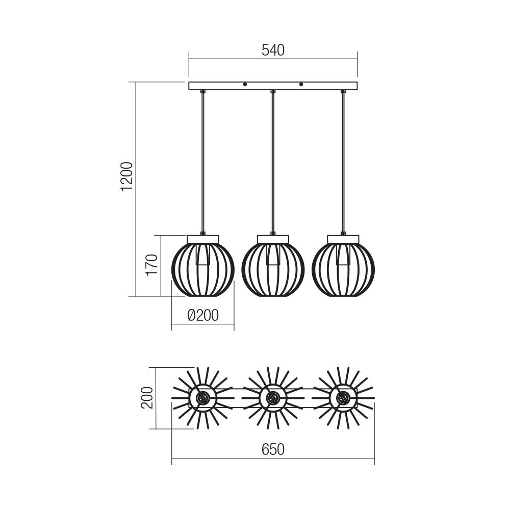 01-3138 Полилей TRELLIS SU 3X42W E27 BLACK Smarter_small