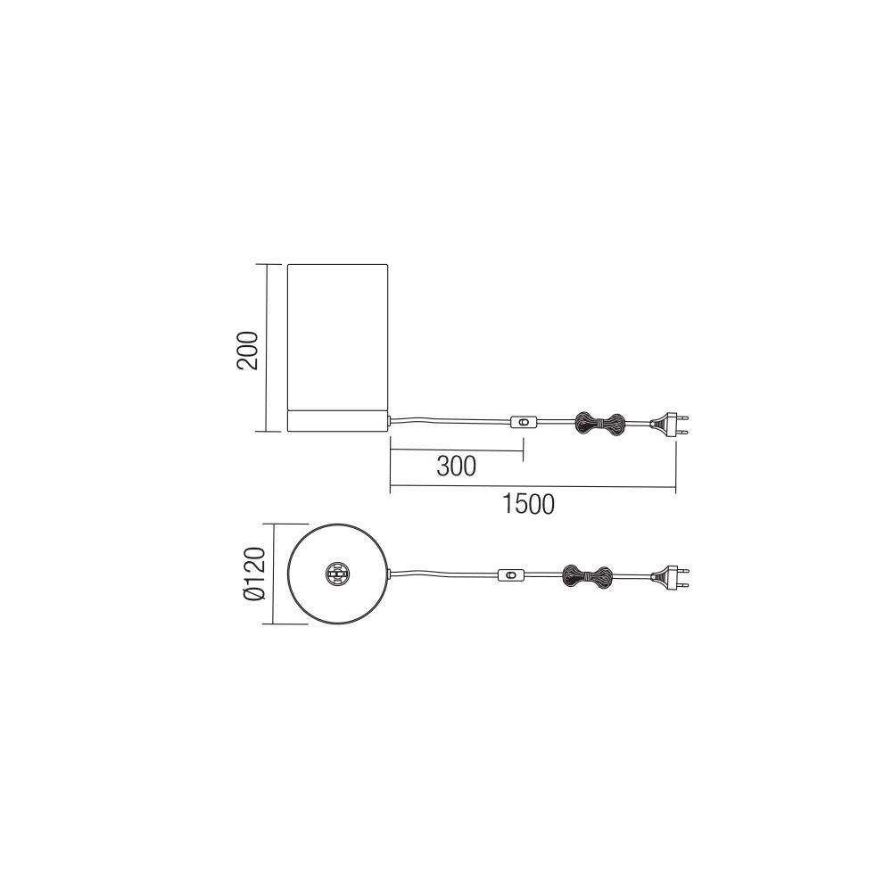 01-3146 Настолна лампа TUBE VE 1x28W E14 GREY Smarter_small