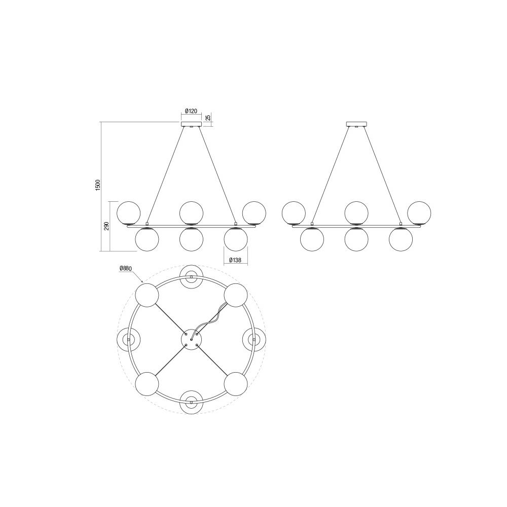 01-3159 Полилей BOWLING SU 8X28W E14 GD Smarter_small