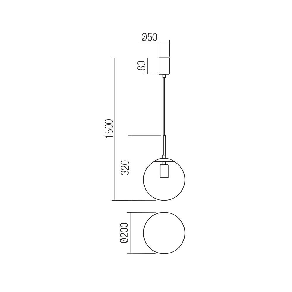 01-3165 Пендел GLOBAL SU 1X42W E27 D200 BRASS Smarter_small