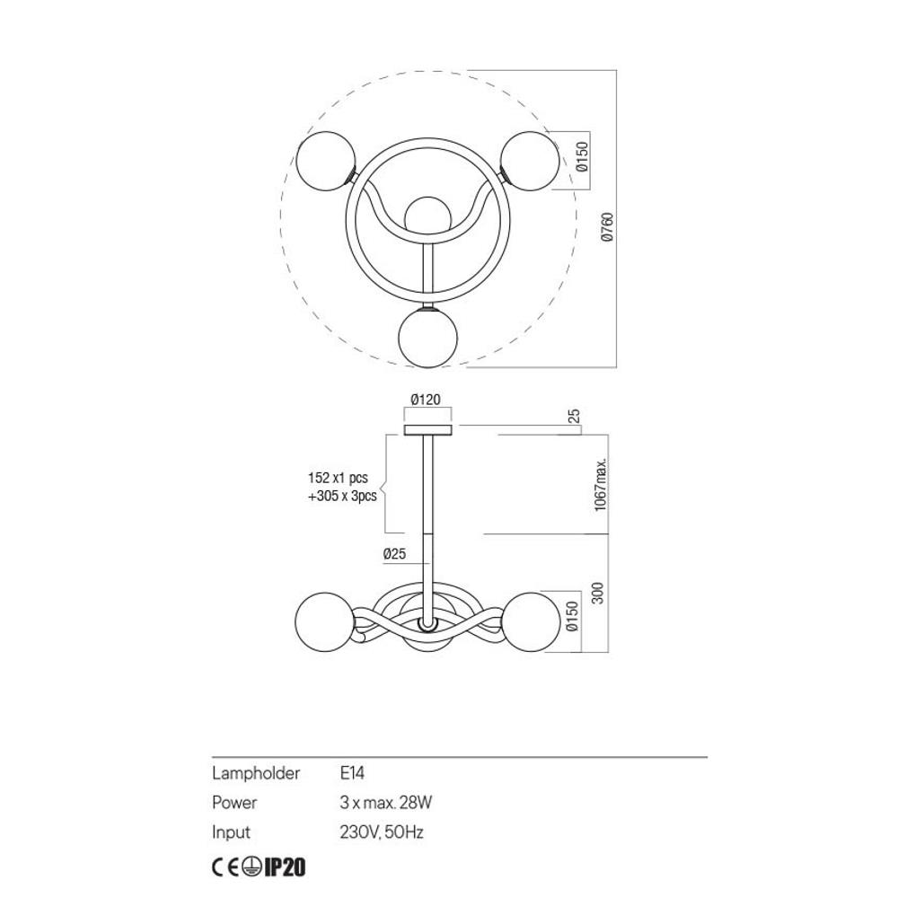 01-3257 CONFUSIO SU 3x28W E14 MATT BLACK Полилей, Redo_small