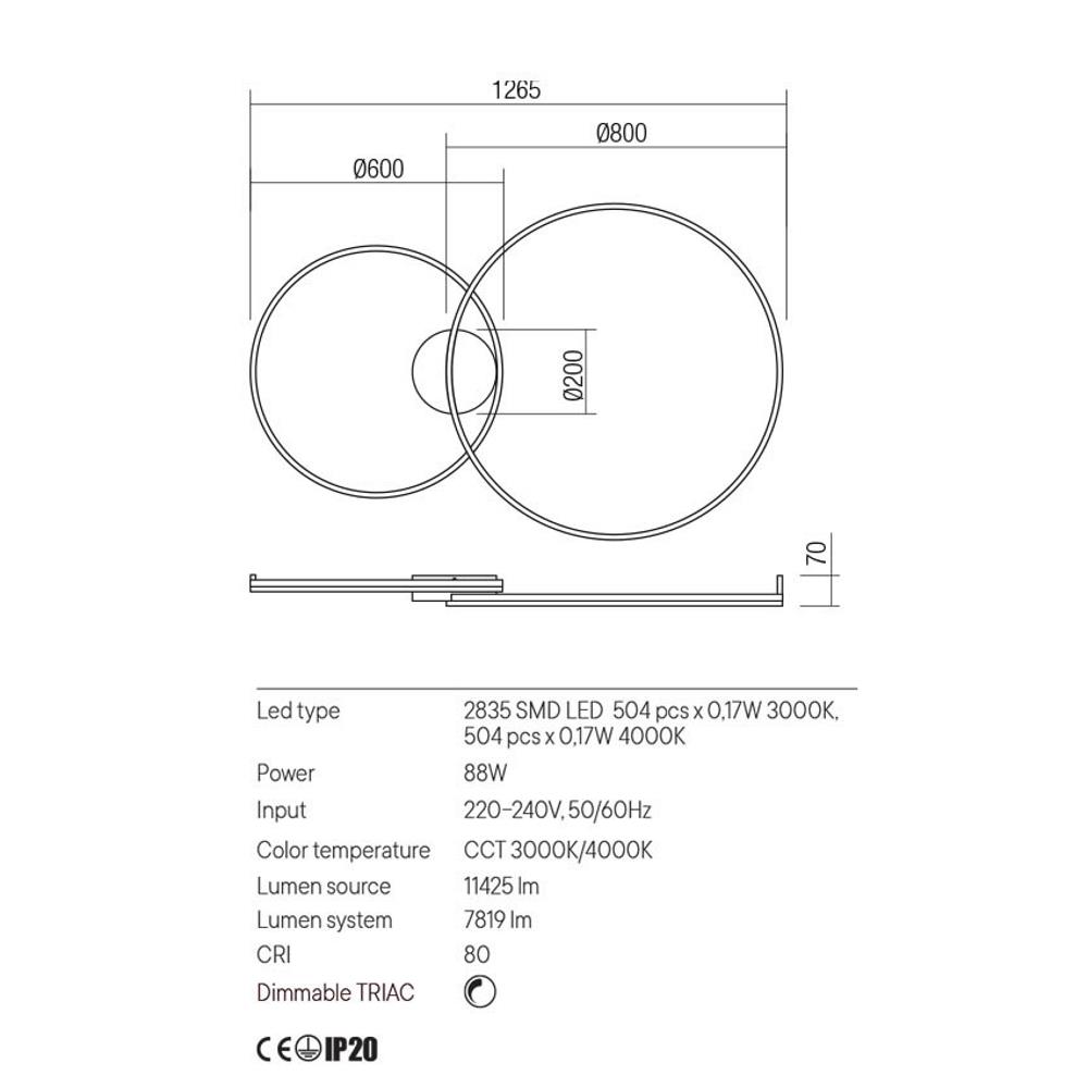 01-3366 ORBIT  PL LED 90W CCT+TRIAC BRASS Осветително тяло, Redo_small