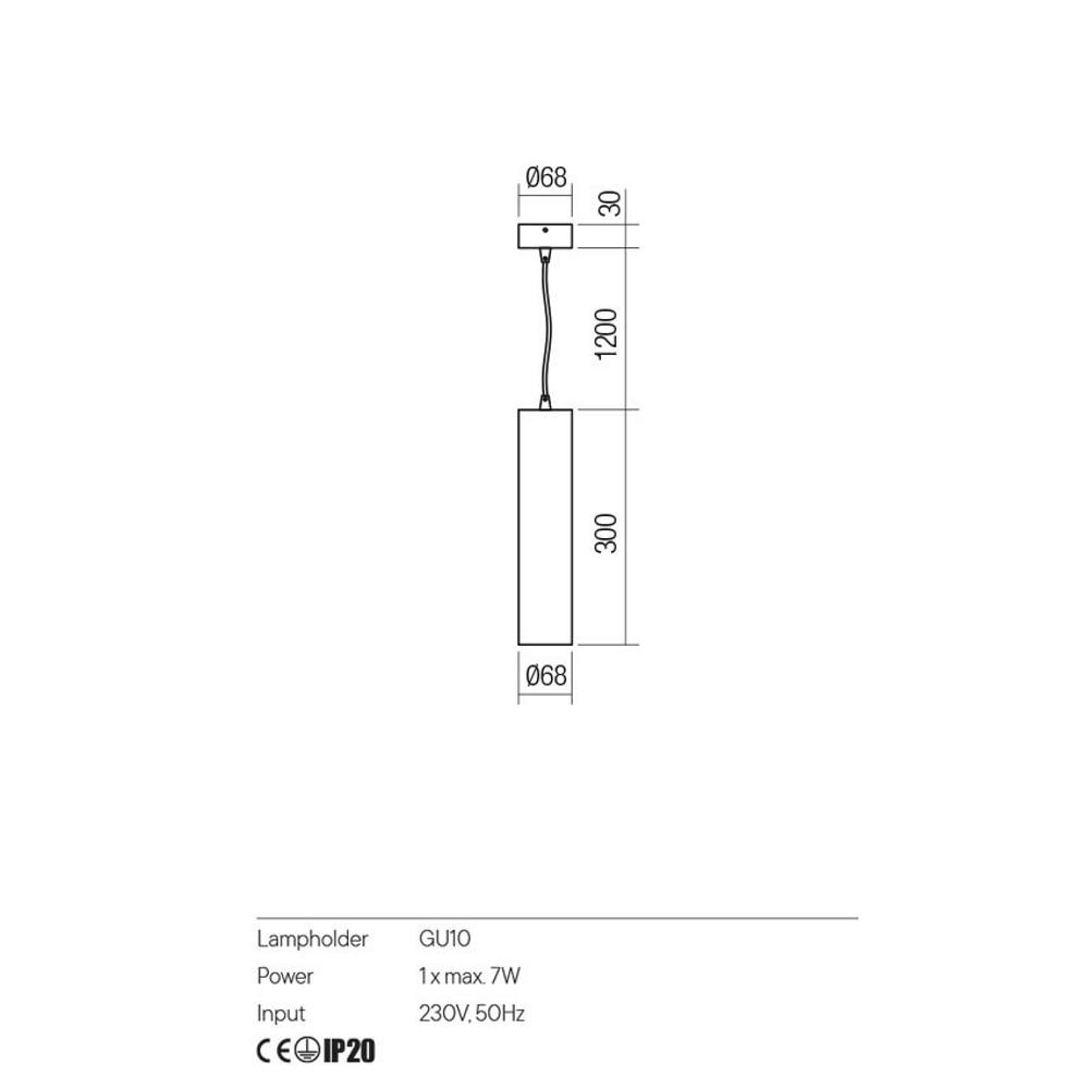 01-3454 Пендел CORINTH, 1X7W GU10 H1500, цвят Sand black, Redo_small
