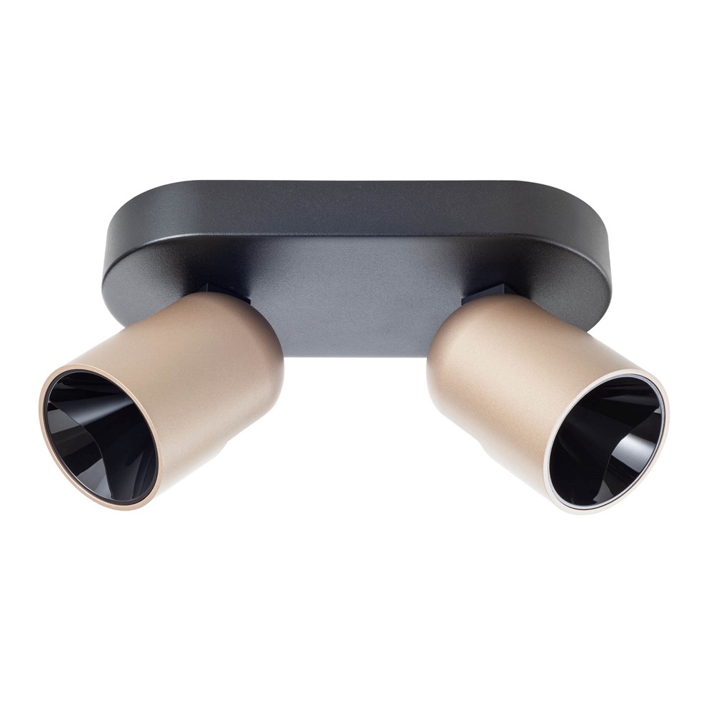 01-3670 Плафониера/аплик KOBE, LED 2x7W 3000K, с димиране, Matt Black/Silver Coffee, Redo