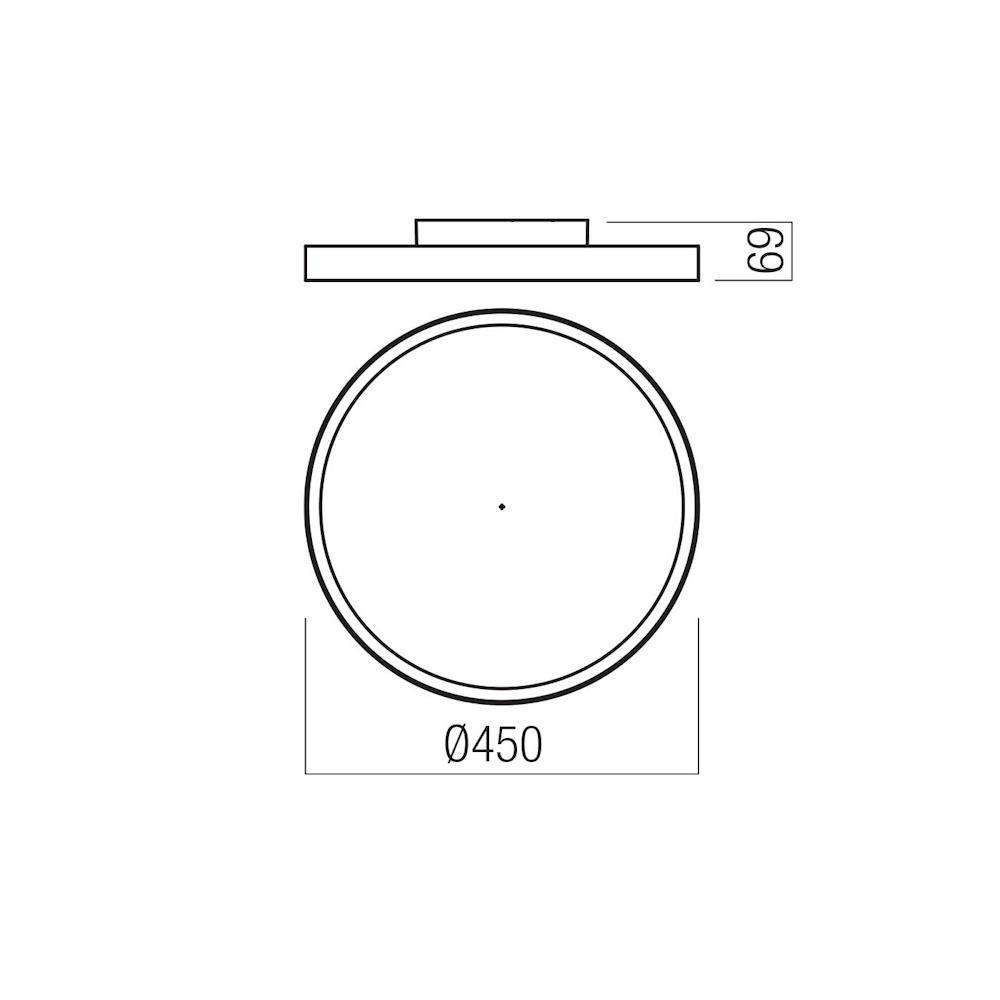 01-3750 TRIAC Плафониера DAMA SMD LED 40W, 3000K/4000K/5000K 3762lm, Sand Black/Gold, Redo_small