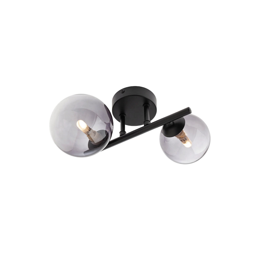 01-3987 Плафониера ASTRA AP/PL 2x8W G9 SBK/SH.SMOKE Smarter