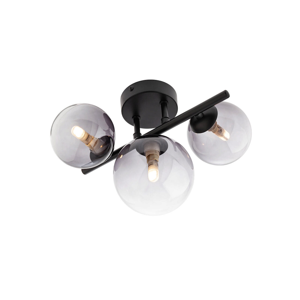 01-3988 Плафониера ASTRA PL 3x8W G9 SBK/SH.SMOKE Smarter