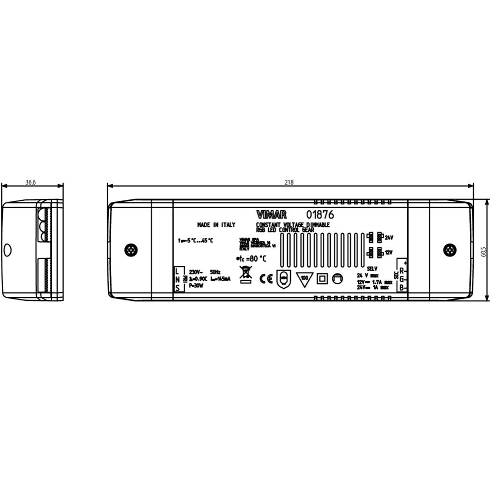 01876 Драйвери за LED RGB лампи 230V 50Hz 12-24Vdc VIMAR EIKON_small