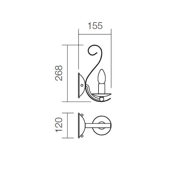 02-806 Аплик FENICE AP 1X28W E14 ORO, Incanti_small