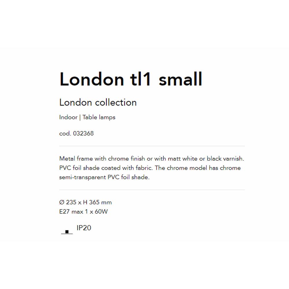 032368 London Cromo Настолна лампа, TL1 Small, E27 max 1 x 60W, IP20 Ideal Lux_small