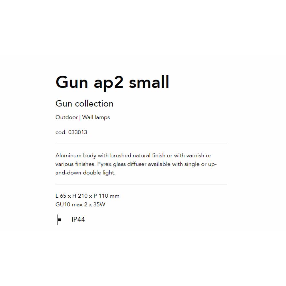 033013 Gun Градински аплик GU10 max 2 x 35W, IP44 Ideal Lux_small