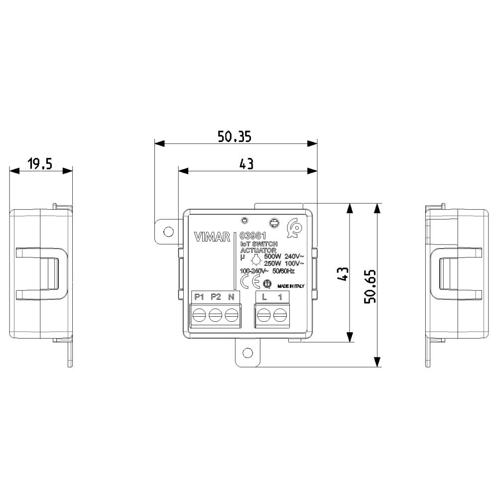 03981 IoT свързан електронен модул за управление View Wireless, NO 100-240 V 50/60 Hz, Vimar_small