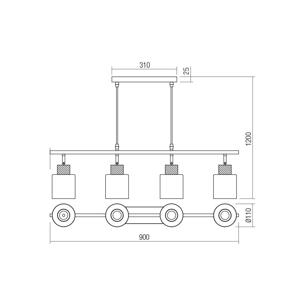 04-530 Полилей HANSEN SU 4X42W E27 SBK Smarter_small