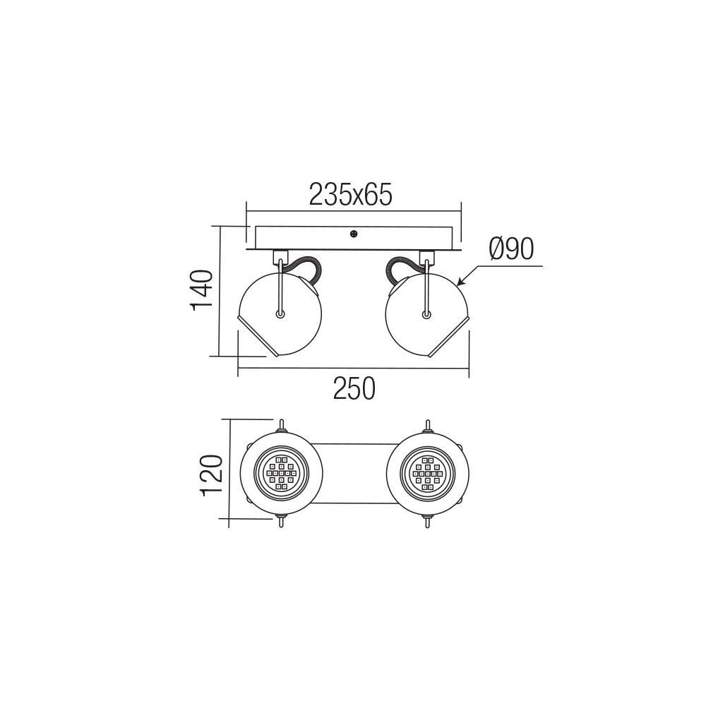 04-543 Аплик WARD AP/PL 2x35W GU10 BLACK/SMOKEY Smarter_small