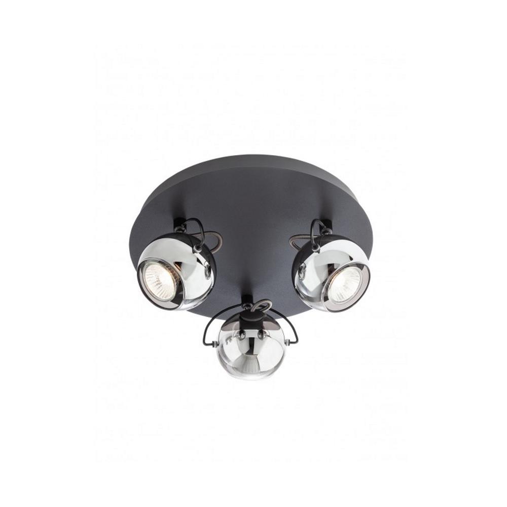 04-545 Плафониера WARD PL 3x35W GU10 BLACK/SMOKEY Smarter_small