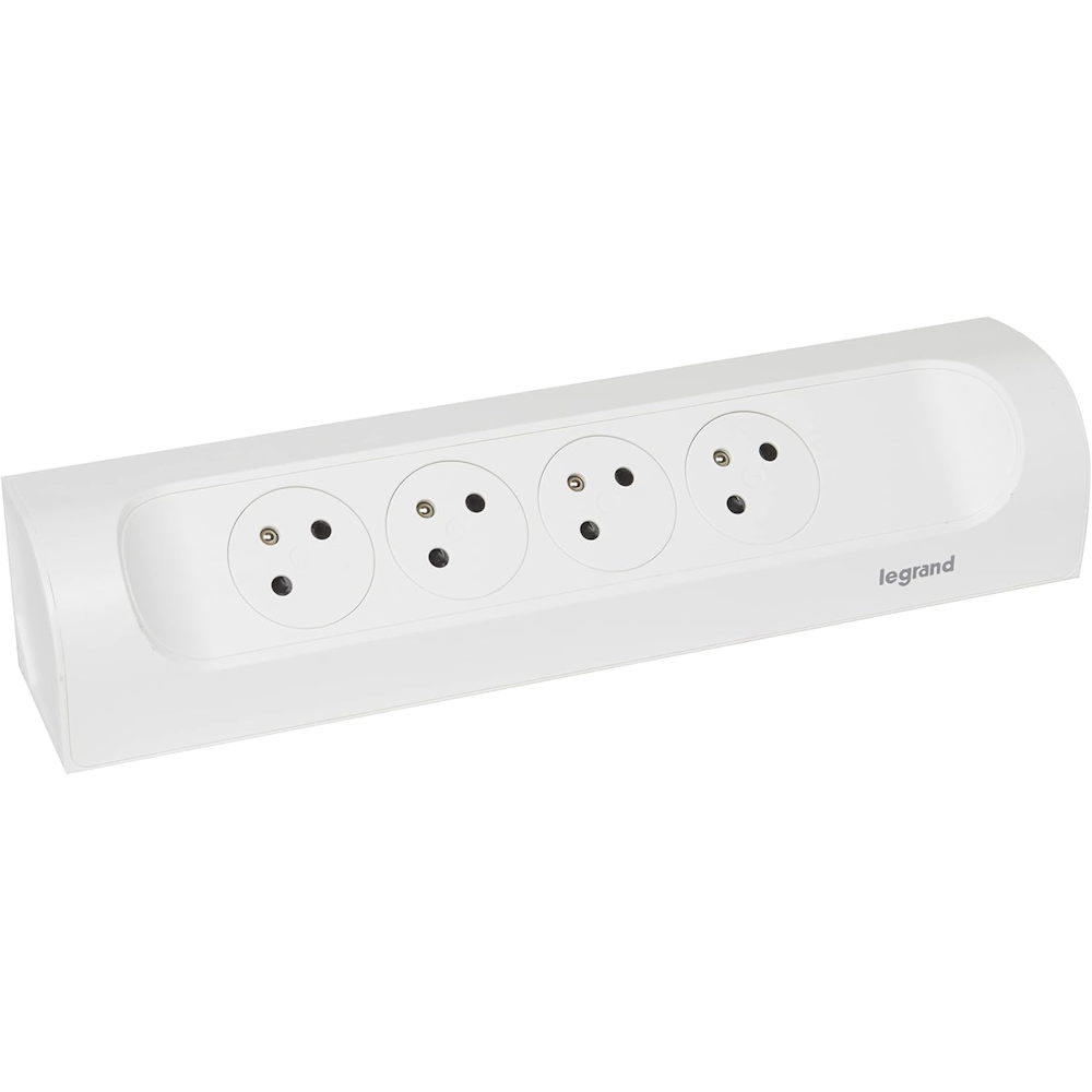 049408 Разклонител COR, ъглов, френски стандарт, 4X2P+E, без кабел, бял, Legrand