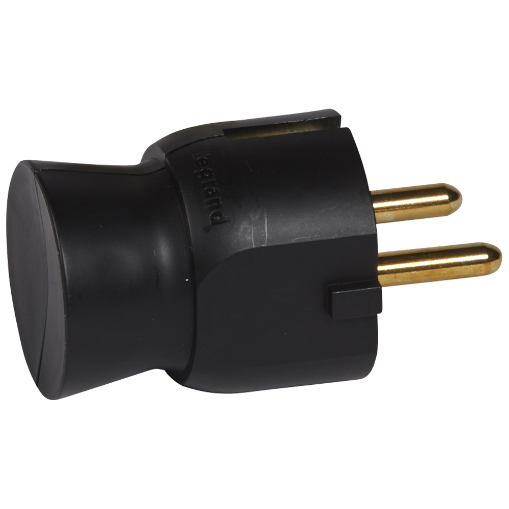 050178 Legrand Щепсел 2P+E, 16 A, под 90 градуса,  немски стандарт, Черен