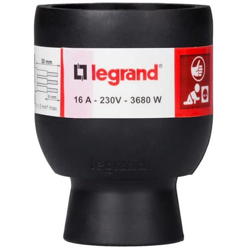 050179 Legrand Куплунг, 2Р+E,  немски стандарт, Черен_small