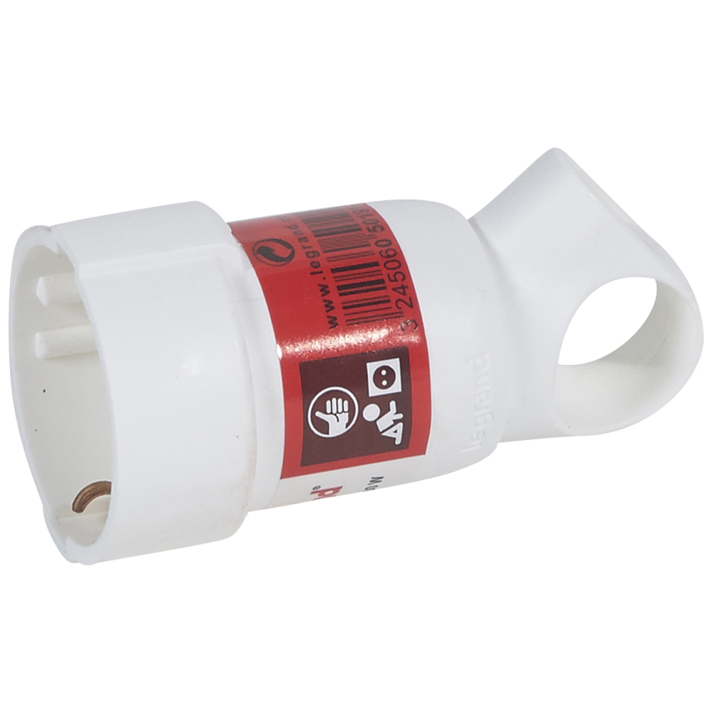 050191 Legrand Подвижен контакт с ухо 2P+E, 16 A, немски стандарт, Бял_small