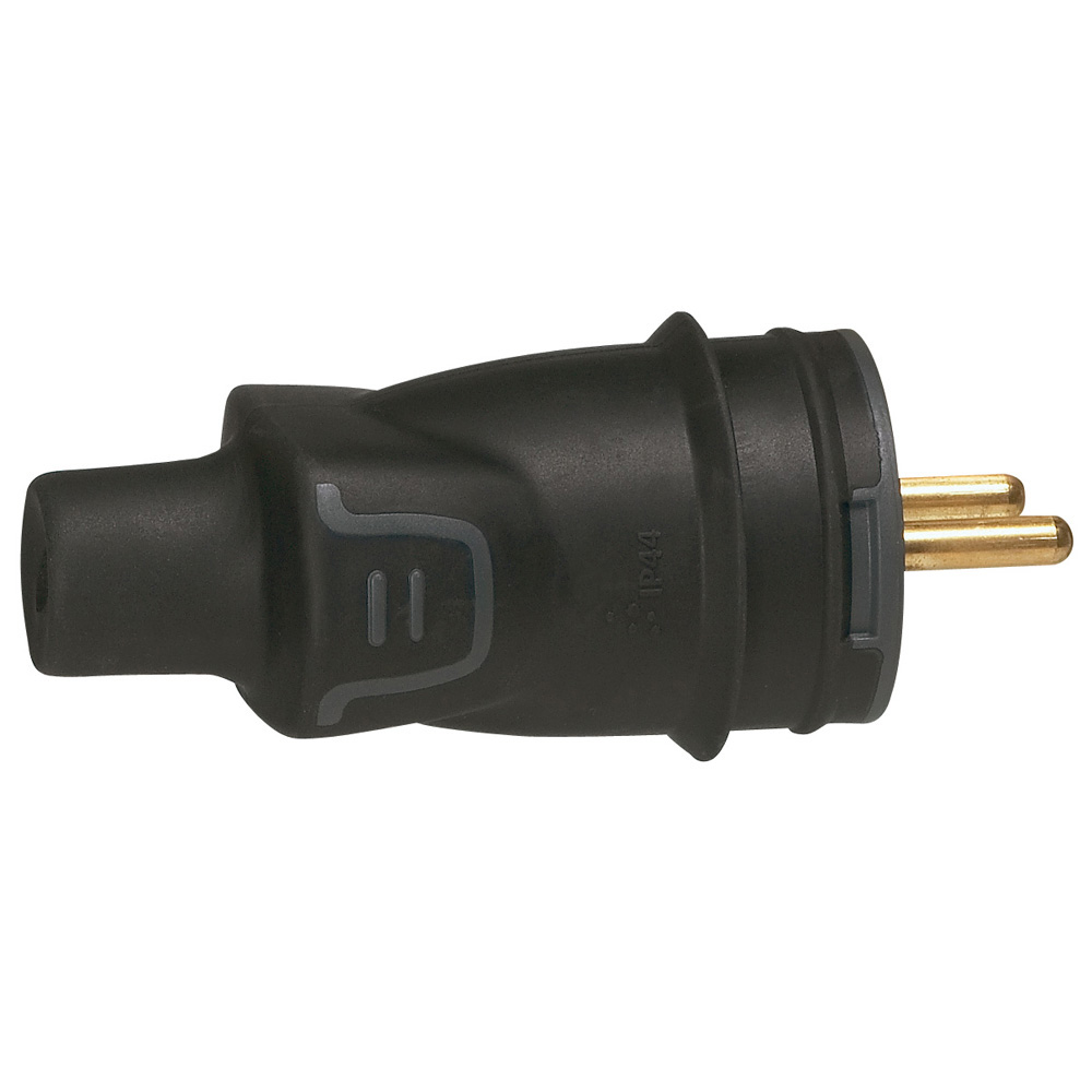 050445 Legrand Щепсел 2P+T, 230V, Черен