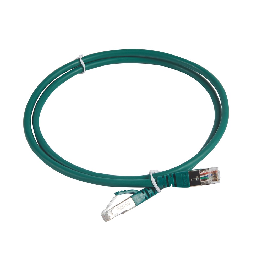 051866 Пач кабел RJ45 S/FTP, cat.6A, 1м, зелен, Legrand