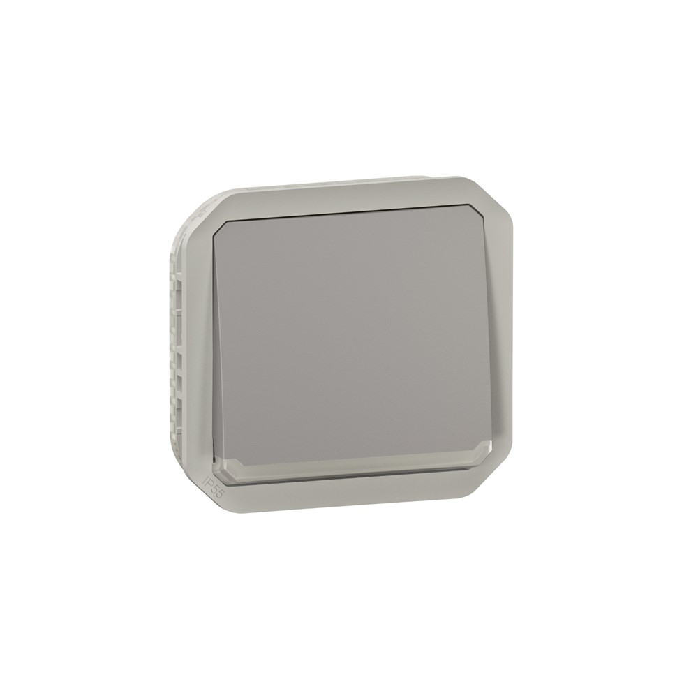 069536L Механизъм за бутон NO/NC Plexo New, IP55, с подсветка, 10А, сив, Legrand