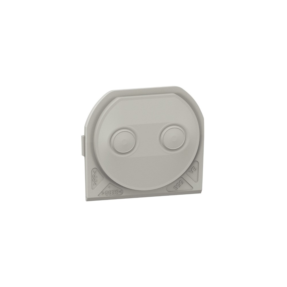 069599L Гумен щуцер Plexo New, 2 входа, сив, Legrand