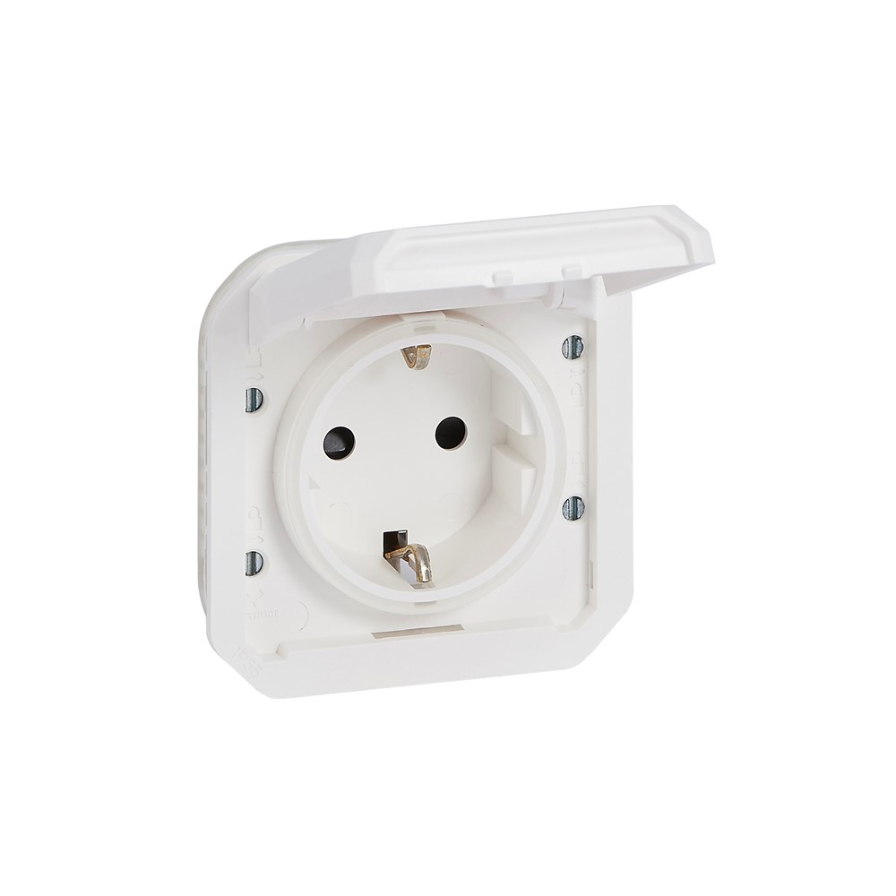 069639L Контакт Plexo New, Schuko, 2P+E, винтови клеми, бял, Legrand