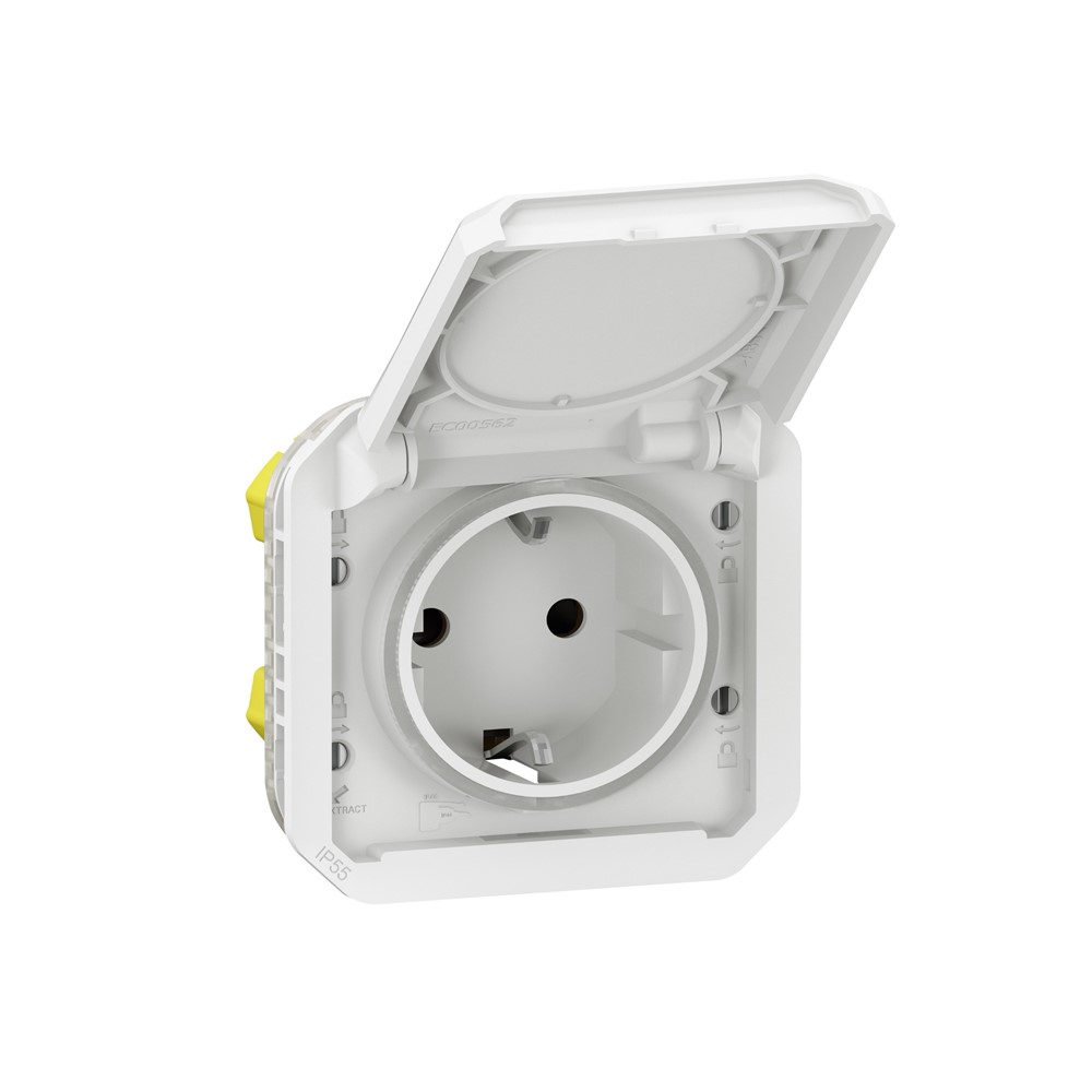 069640L Контакт Plexo New, Schuko, 2P+E, автоматични клеми, бял, Legrand_small