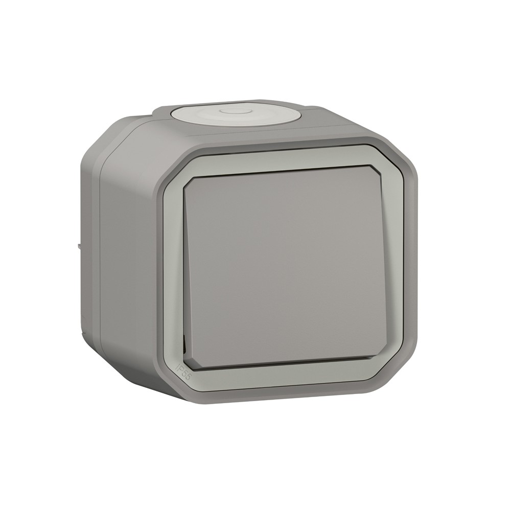 069720L NO бутон Plexo New, 10А, IP55 IK08, СГЛОБЕН, ОМ, сив, Legrand_small