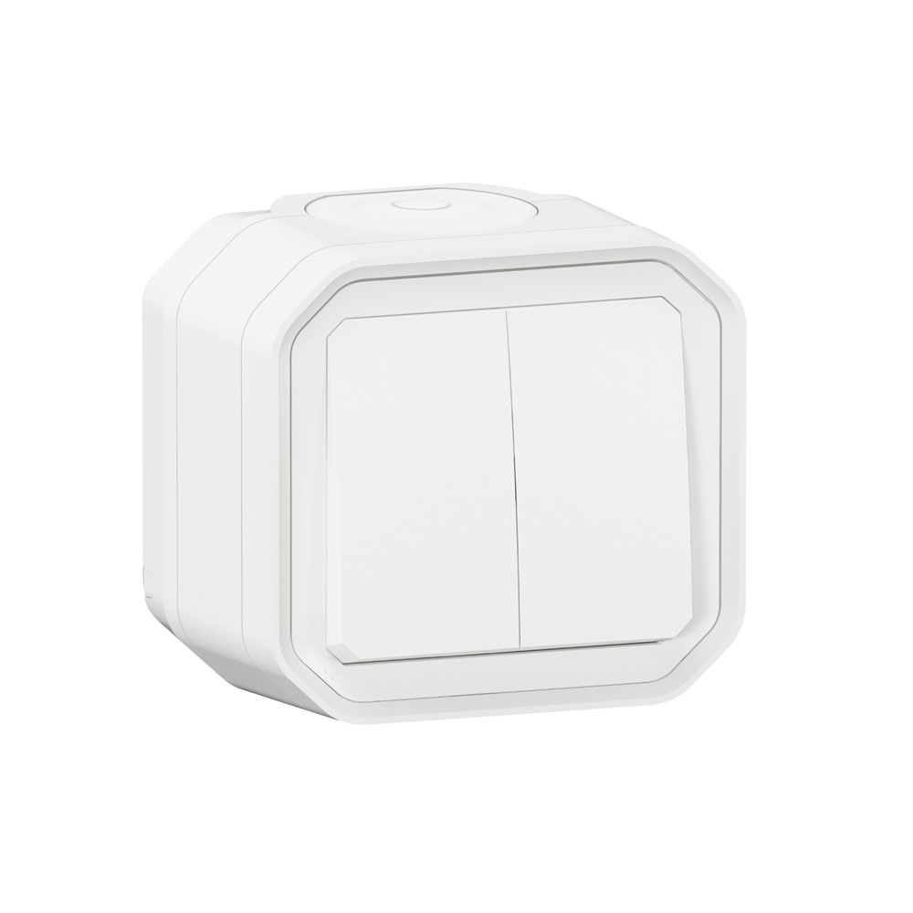 069755L Сериен девиатор/бутон Plexo New, IP55 IK08, 10AX 250V, СГЛОБЕН, ОМ, бял, Legrand_small