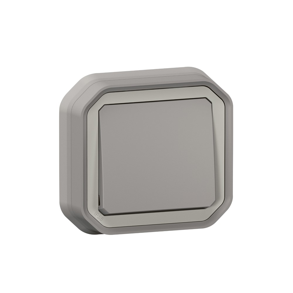 069812L Девиаторен ключ Plexo New, IP55 IK08, СГЛОБЕН, със скоби, СМ, сив, Legrand_small