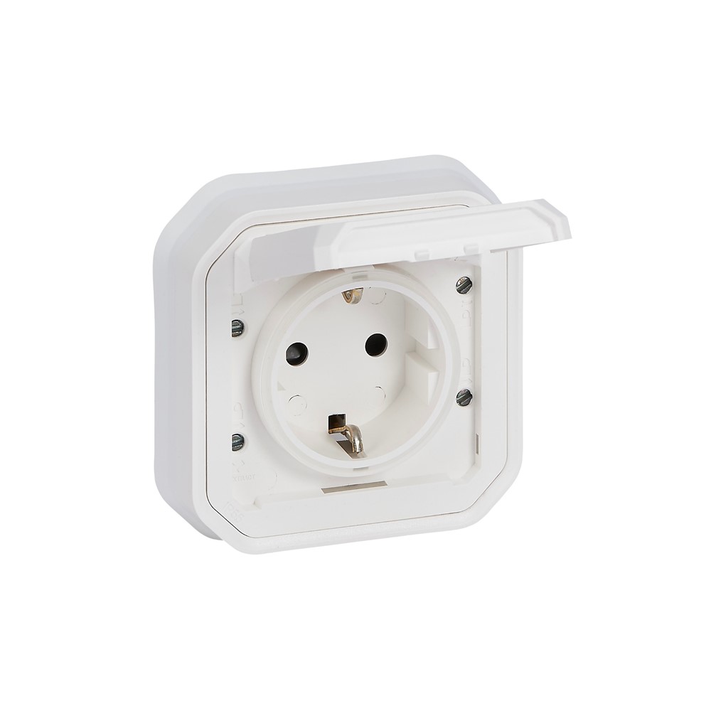 069869L Контакт Plexo New, Schuko, 2P+E, винтови клеми, СГЛОБЕН, СМ, бял, Legrand_small