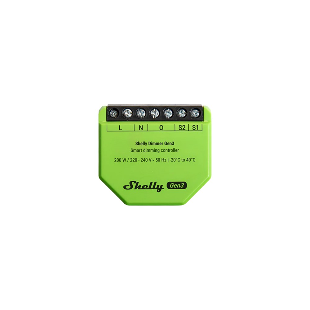 070526 Smart реле 1х Trailing edge димер, мощност 200W, 8MB, Wi-Fi, Bluetooth, Shelly Dimmer Gen3_small